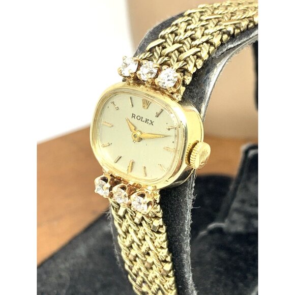 Rolex Accessories - Rolex Women's Watch Vintage 230 Cocktail 14k Gold 1401 Manual Wind Diamo…